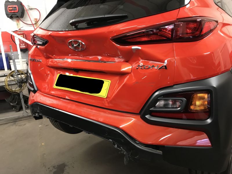 Hyundai Kona Rear Accident Damage Repair West Bridgford 1: Swipe To View More Images
